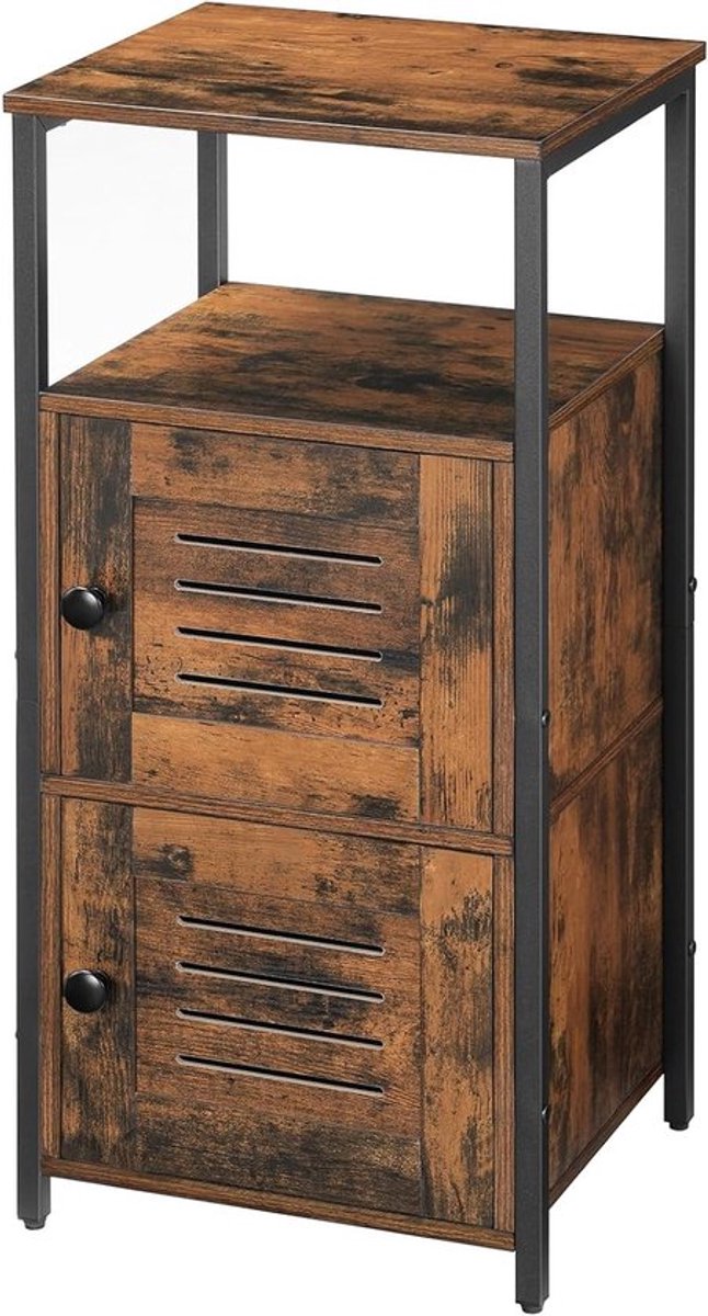 Stijlvol zijmeubel met verstelbare planken, kast voor woonkamer, keuken en badkamer, vintage design