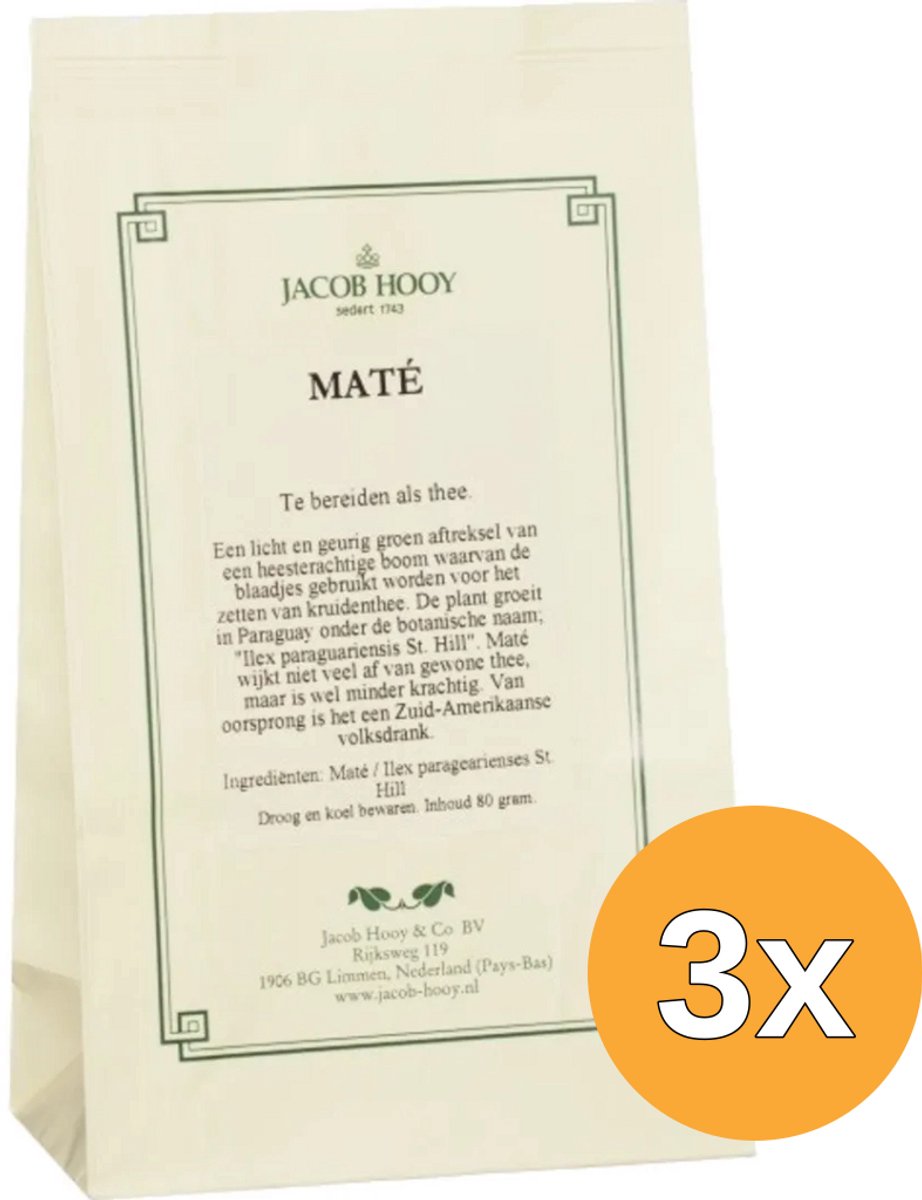 3x Jacob Hooy Mate Thee (80 gr)