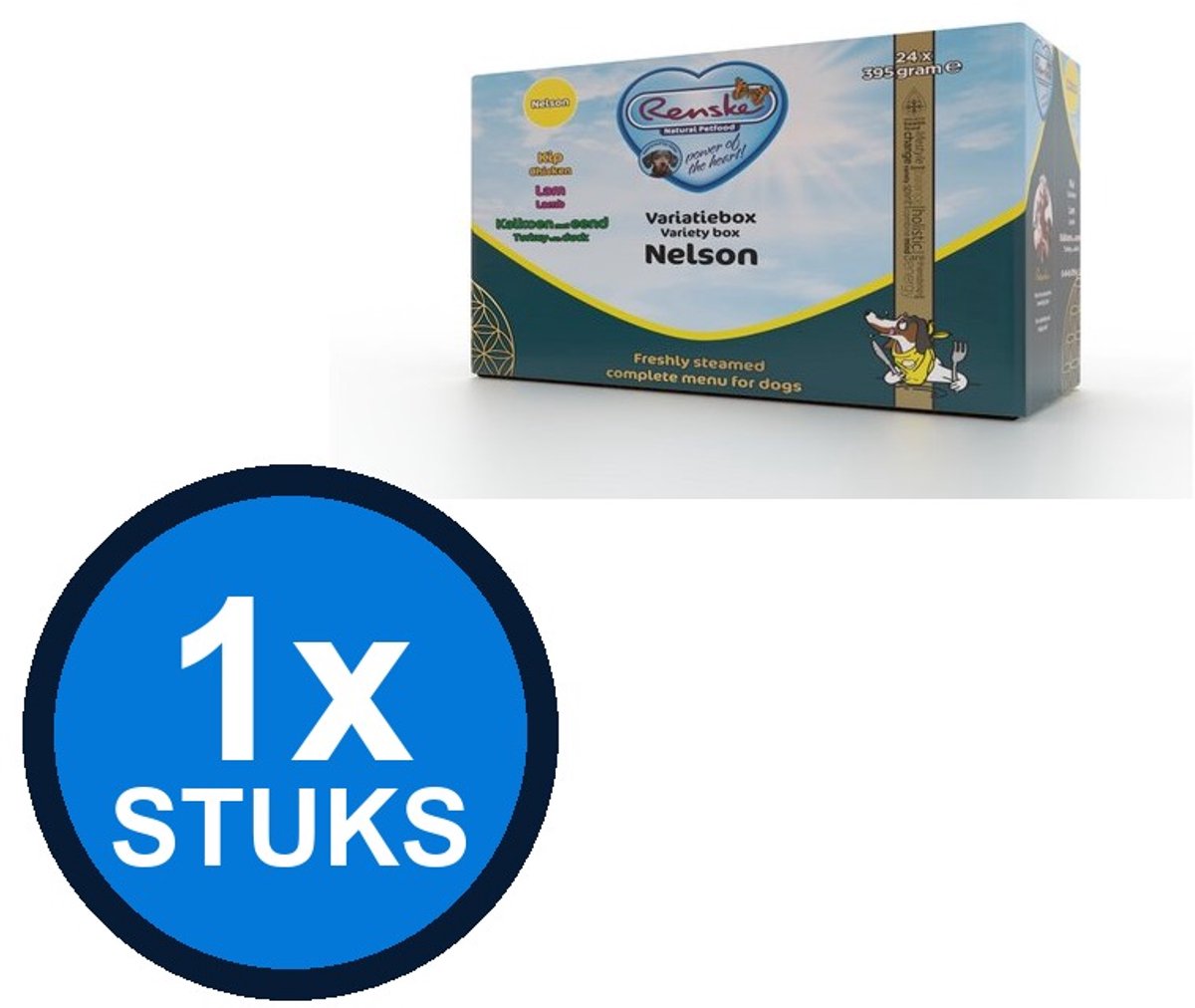 1x Renske Vers Gestoomd Variatiebox Nelson - Hondenvoer - 24x395g