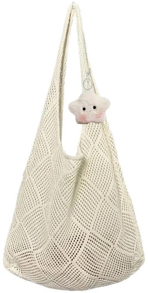 Strandtas voor buiten, strandtas voor dames, opvouwbaar, casual, strandtas van holle mesh, tot tas voor familievakantie, reizen, winkelen