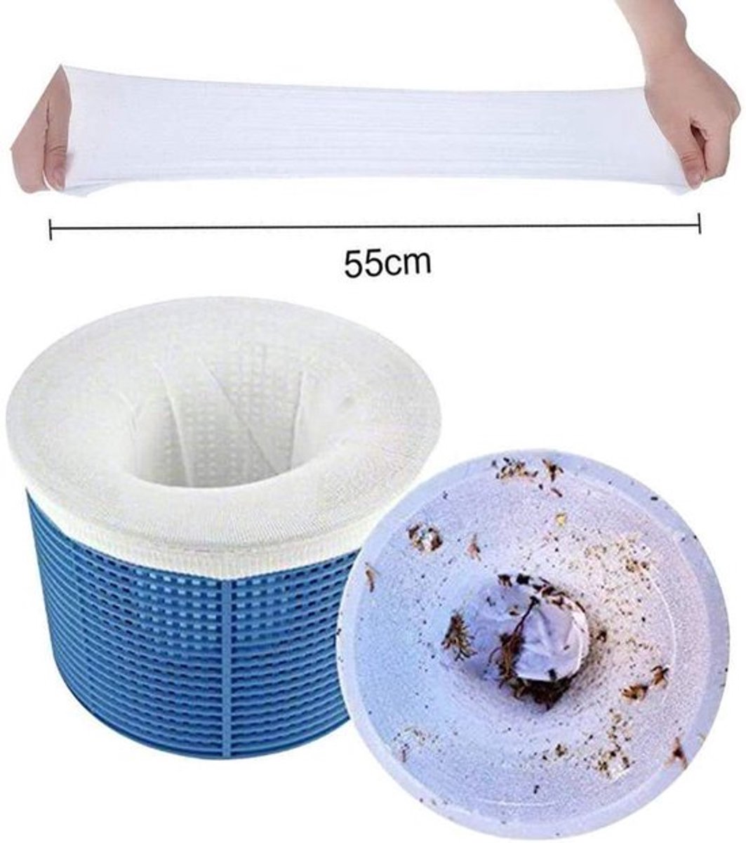Zwembadfiltersokken 10-pack - Bescherming voor zwembadmanden - Filters en skimmers - Duurzaam nylon gaas - Verlengt levensduur filtersysteem - Zwembadsok