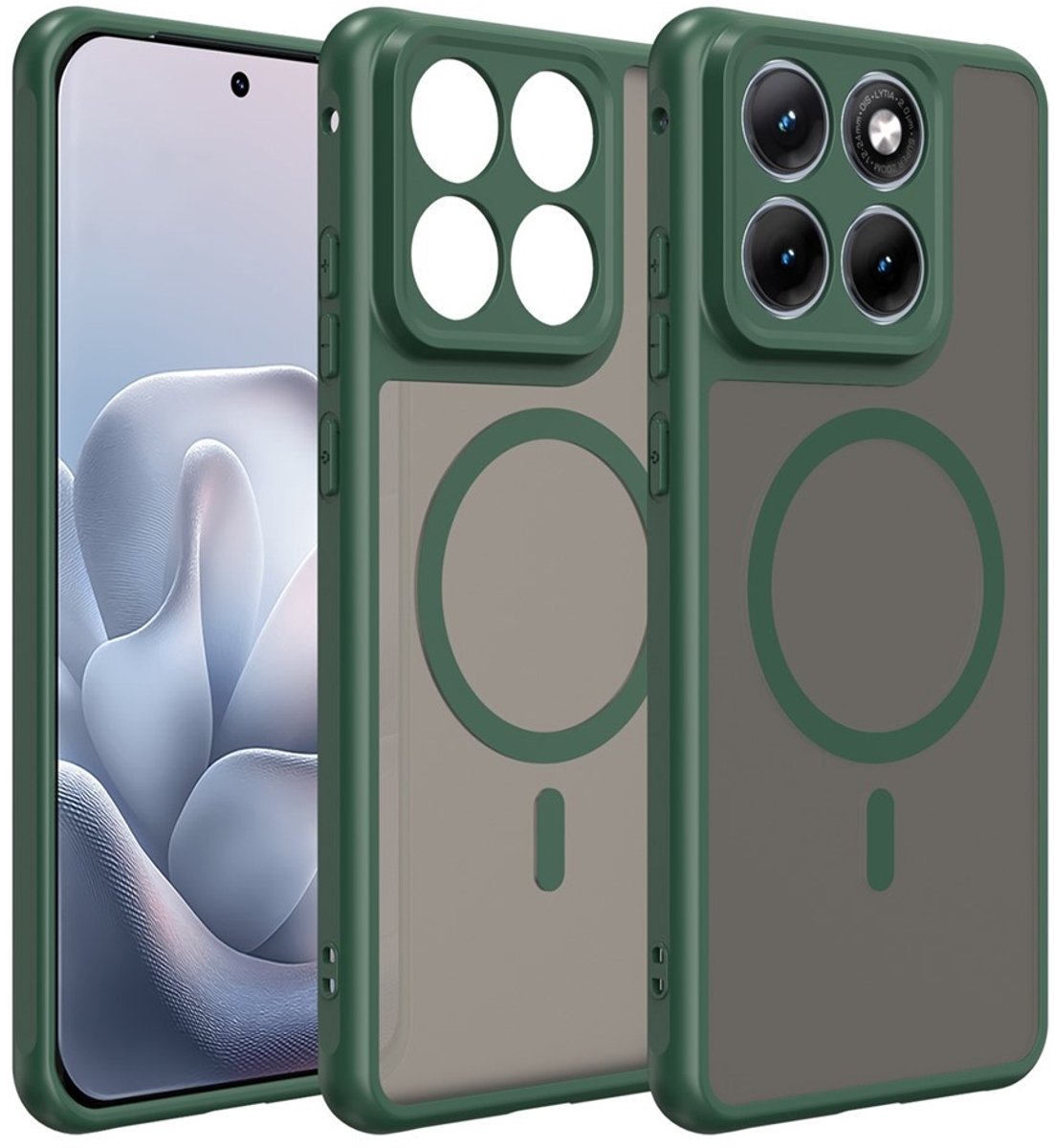 Coverup Hoesje - Geschikt voor Motorola Edge 70 Fusion Hoesje - Coverup Mat Transparante Back Cover met Camera Cover - MagSafe Compatible - Groen