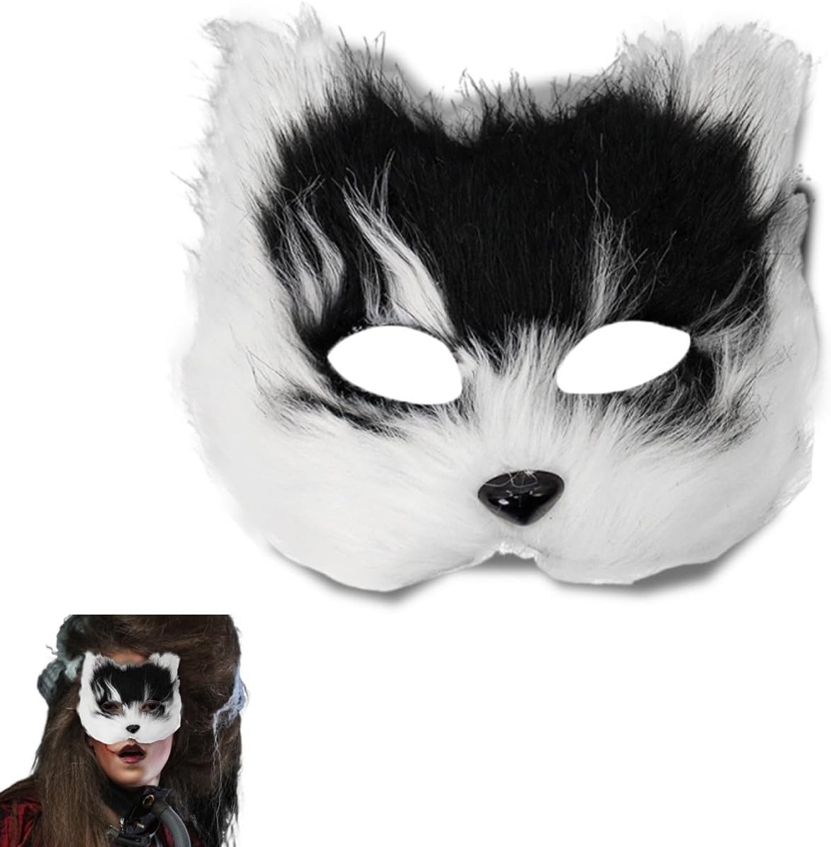 Fox PlasticMask Headwear Halloween Mask Animal Mask Realistic Costume Party Cosplay Props Funny Face Mask for - ShopVlot