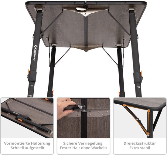 Campingtafel Meteora Campingklaptafel Klaptafel - Licht Trapsloos — afbeelding 5