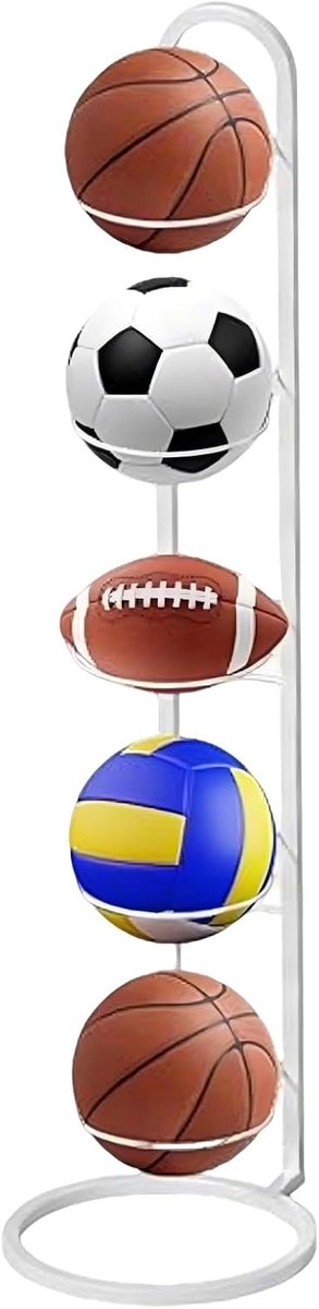 Gelaagde balstandaard 5 lagen - gietijzer - afneembaar balrek - voor voetbal en basketbal - ShopVlot