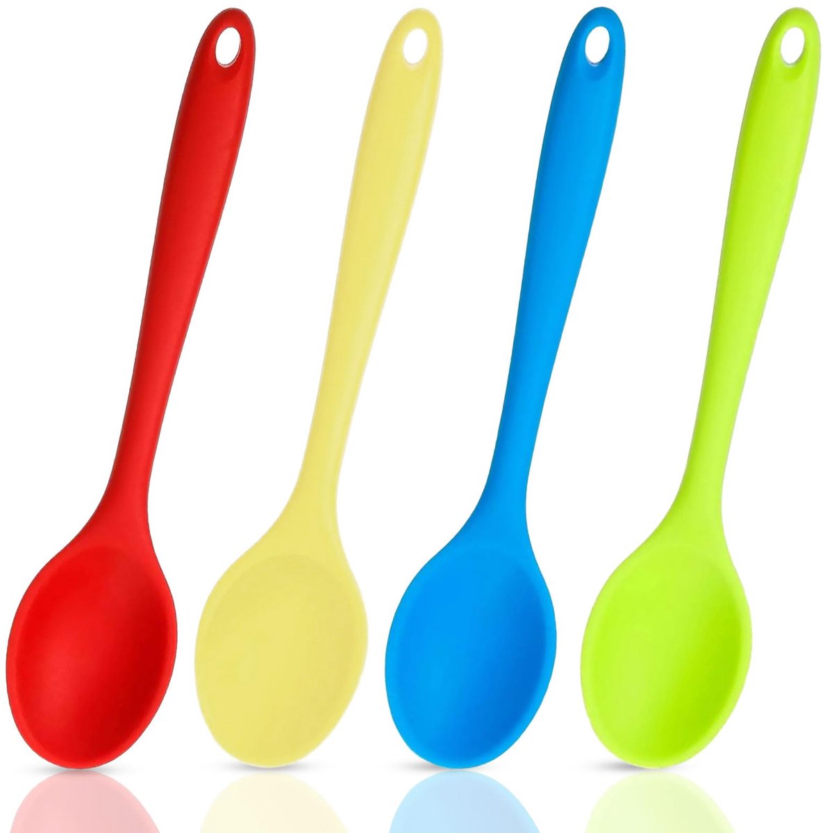 Set van 4 Siliconen Kooklepels in Diverse Kleuren