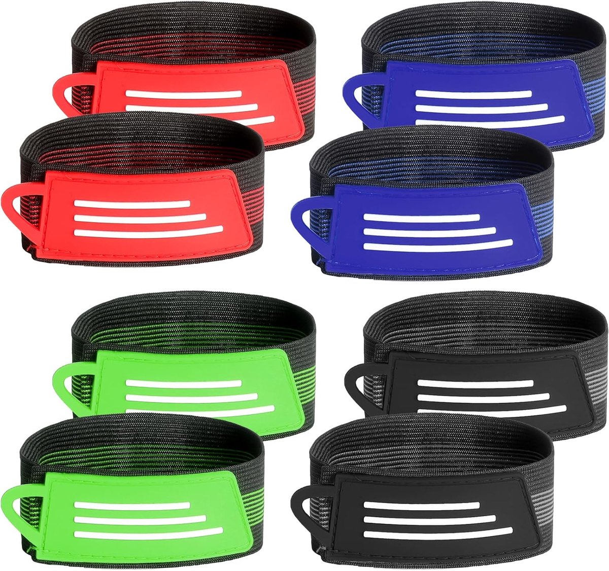 Broekklemmen 28 x 3,5 cm - elastische broekbanden - 8 stuks in 4 kleuren - beschermt broekspijpen tijdens fietsen - ShopVlot