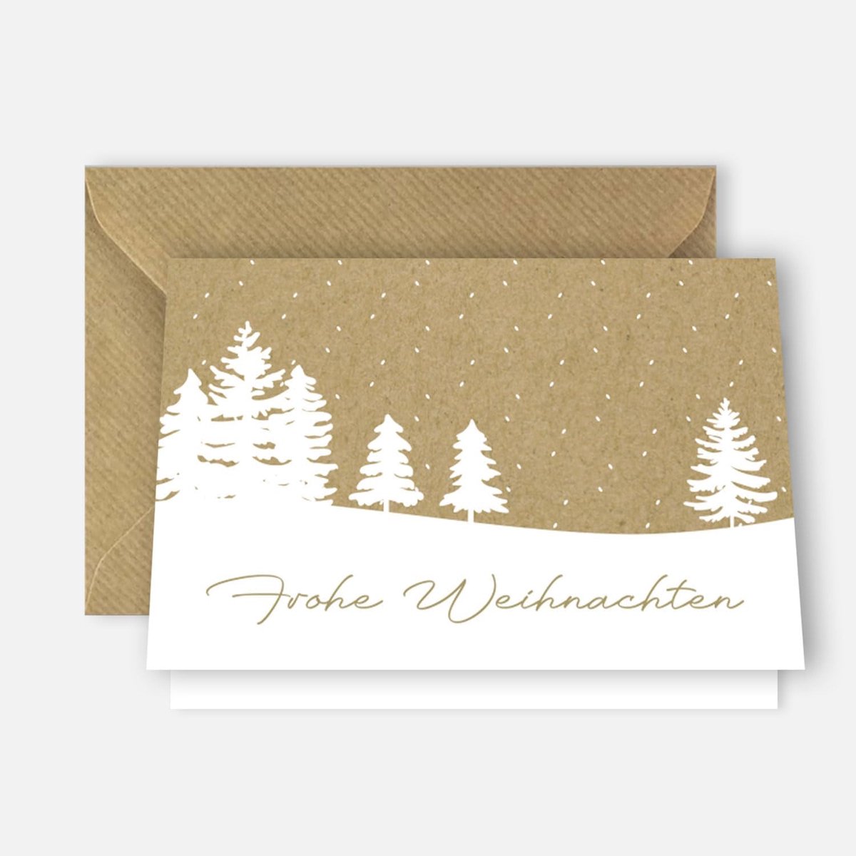Kerstkaarten 10,5 x 14,8 cm - Vouwkaarten met bosmotief - 6 stuks inclusief enveloppen - Perfect voor kerstgroeten - ShopVlot