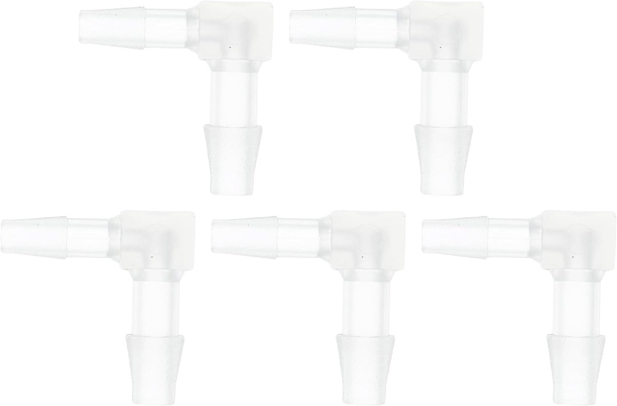 Kunststof slangaansluiting 90 graden - 1/8 inch tot 3/32 inch - L fitting - ideaal voor aquaria - ShopVlot