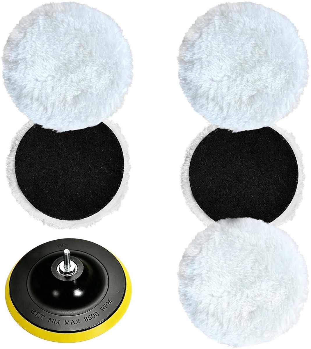 Polijstpads 150 mm - lamswol polijstschijven - duurzaam en herbruikbaar - ideaal voor autoverzorging - ShopVlot