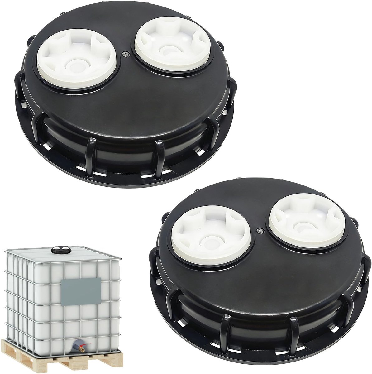 IBC tank cover 163mm - HDPE ventilatiedeksel - met dubbele ventilatiegaten - beschermt waterreservoir - ShopVlot