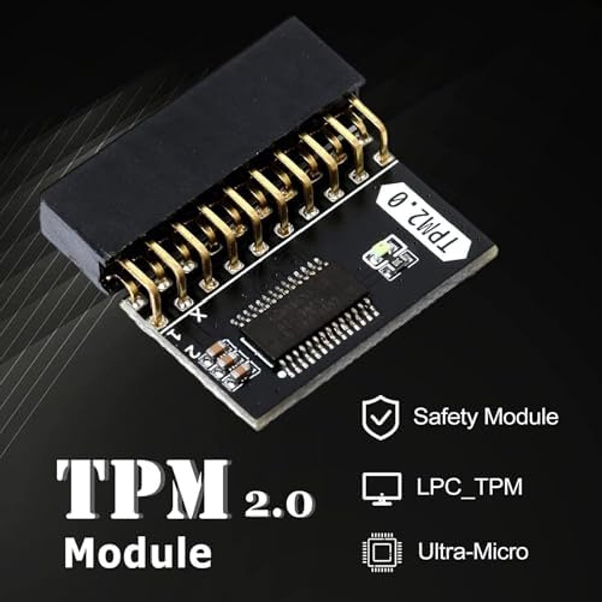 TPM 2.0 encryptieprocessor - 20 pin module - beveiligde gegevensversleuteling - voorkomt ongeautoriseerde toegang - ShopVlot