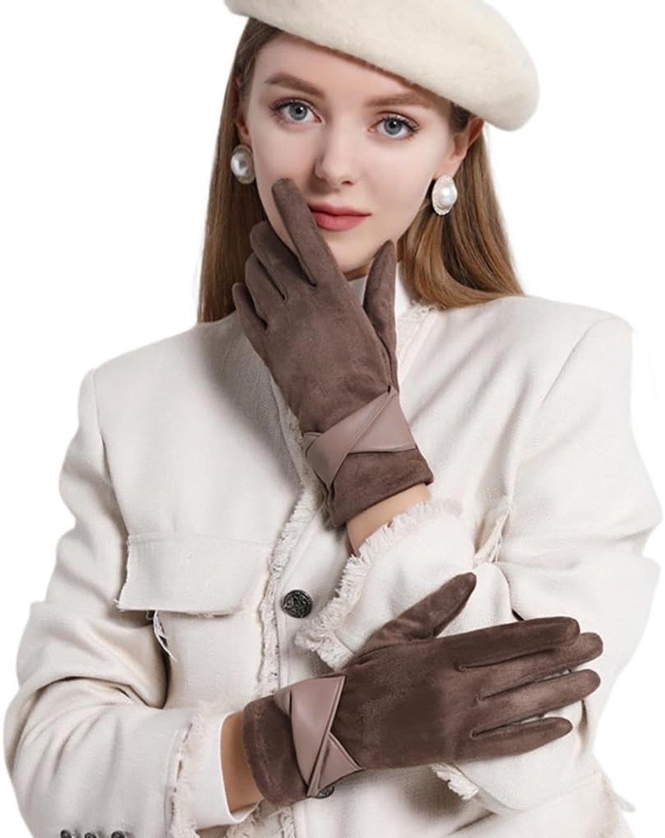 Vrouwenhandschoenen - M - Faux leren - Elegant en warm - Ideaal voor autorijden - ShopVlot