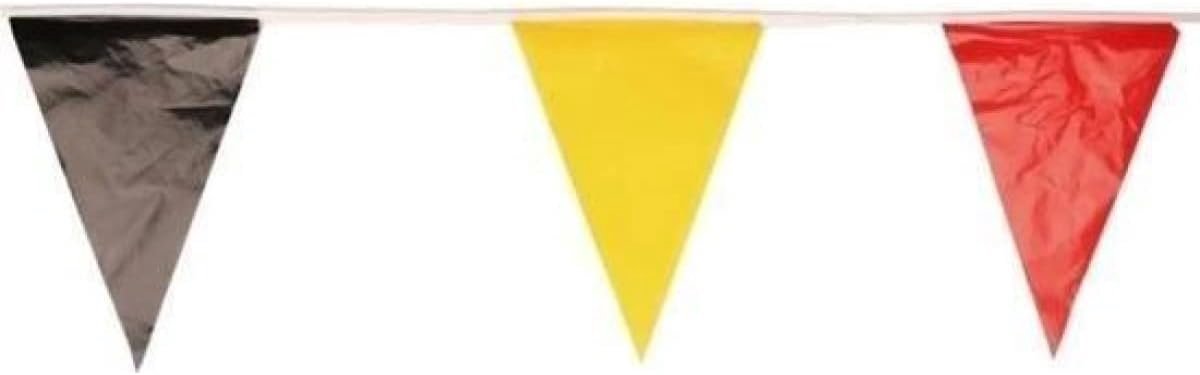 Vlaggenlijn 10 m - Punt - Zwart-Geel-Rood - Perfect voor het aanmoedigen van België - ShopVlot