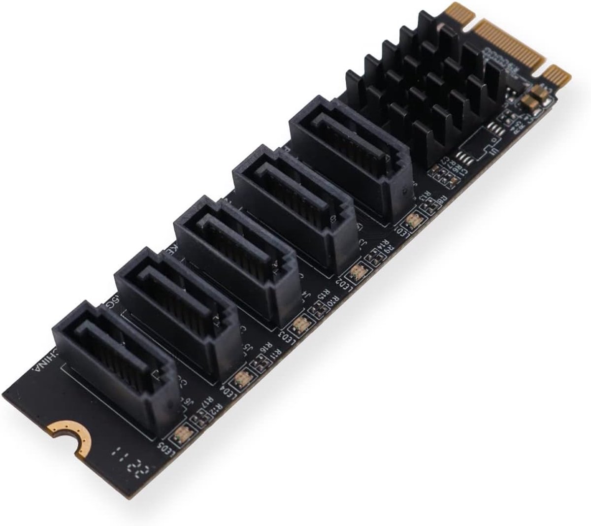 Adapterkaart PCI Express naar SATA 3.0 - 5 poorten - NVMe M-Key - Hoge snelheid en stabiliteit - ShopVlot