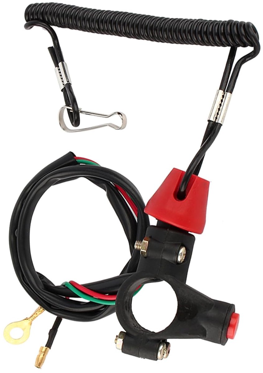 Noodstop Schakelaar 12V - Waterdicht Ontwerp - Flexibele Terugloopriem - Geschikt voor ATV en Motoren - ShopVlot