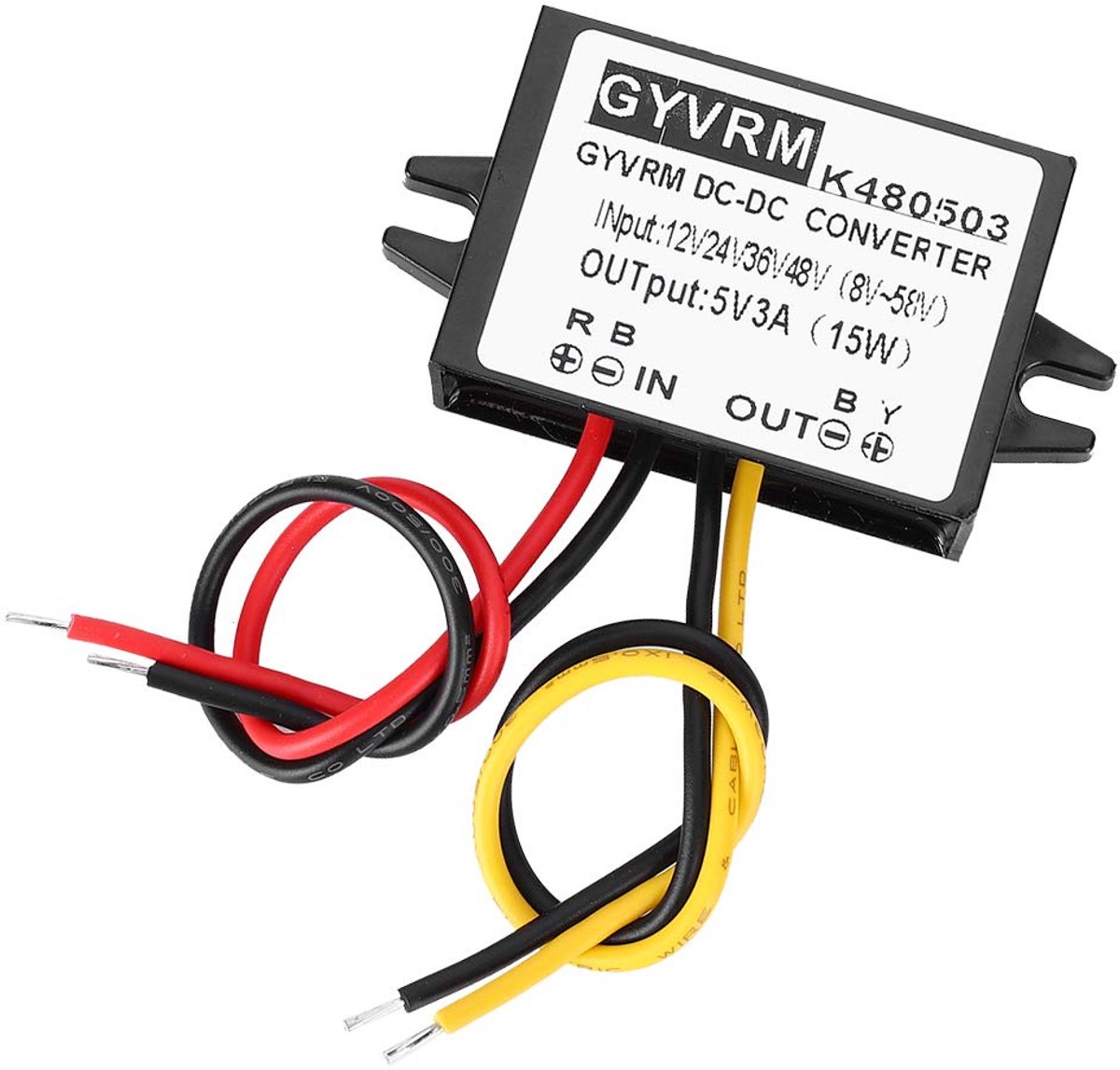 DC-DC converter 12V/24V/36V/48V - step-down 5V 3A - waterproof en schokbestendig - veilig in gebruik - ShopVlot