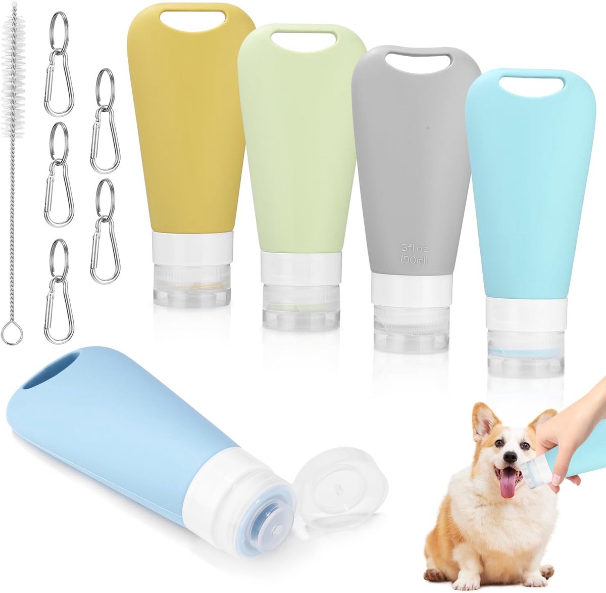 Hondvoer Slang Set van 5 - 90 ml - Siliconen - Veilig en herbruikbaar voor training - ShopVlot