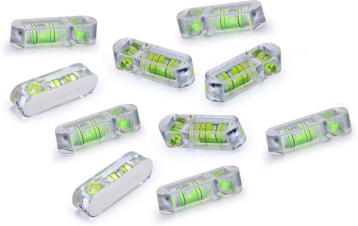 Mini waterpas set van 10 - 3 cm lang - 2 richtingen - ideaal voor nauwkeurige metingen - ShopVlot