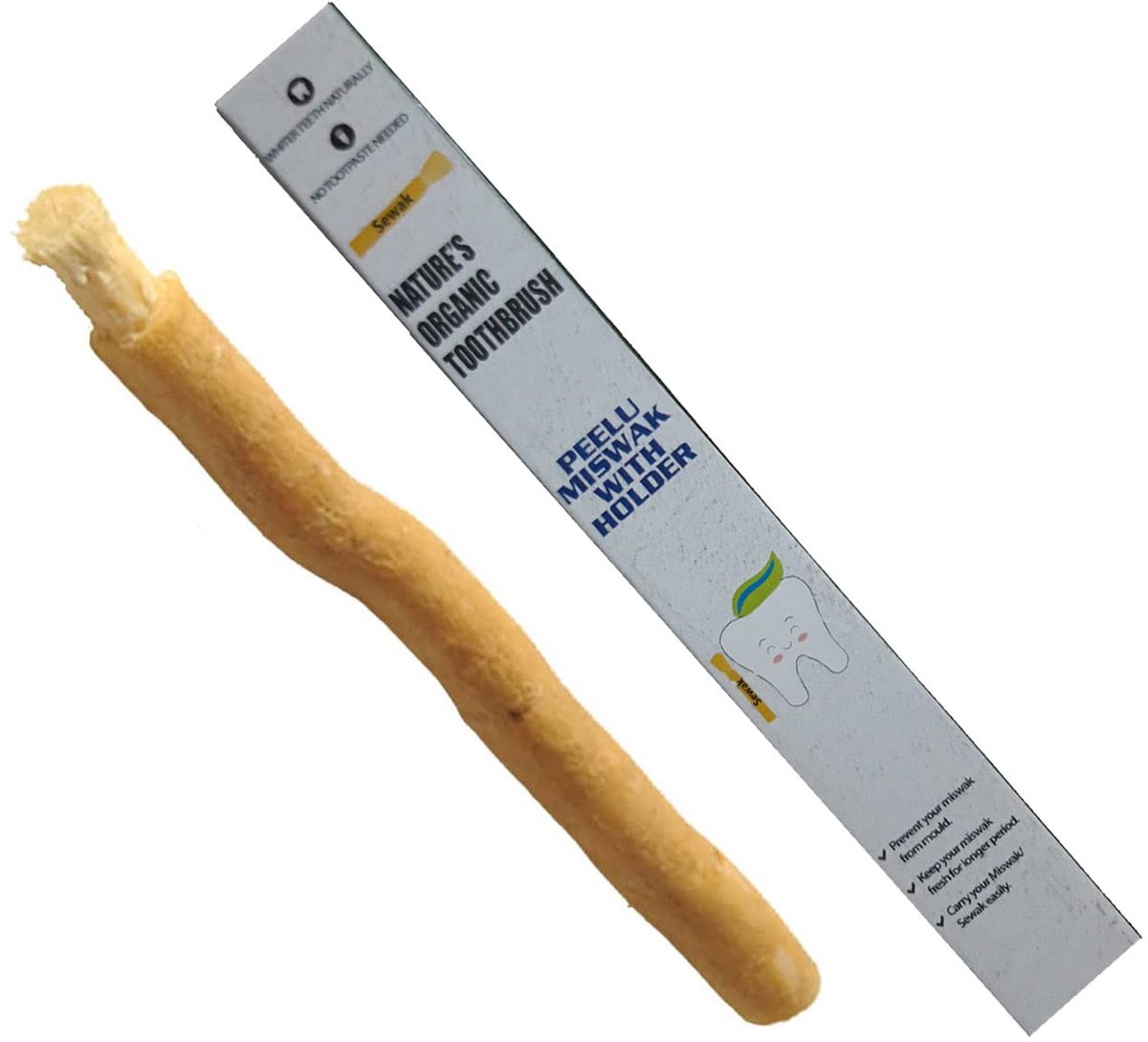 Miswak Stick Natuurlijke tandenborstel - Organisch hout - Effectieve tandenwitter - 1 stuk - ShopVlot