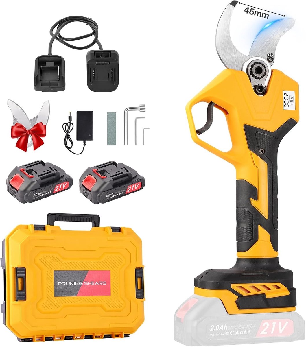 Elektrische Snoeischaar - 45 mm - Accu Snoeischaar met Digitaal Display - Voor Tuinieren en Professionele Toepassingen