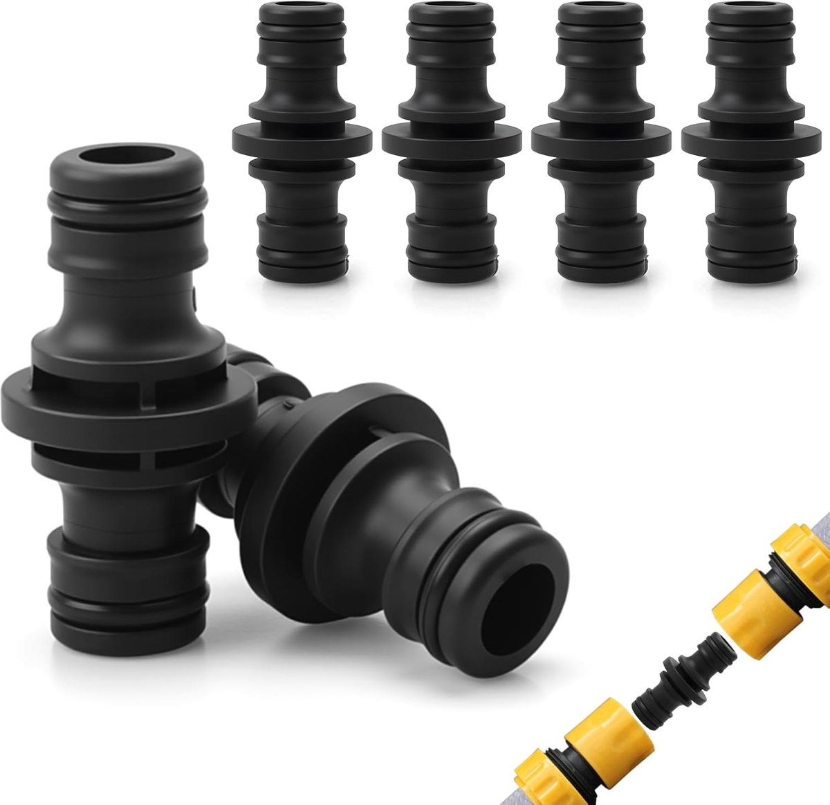 Hose connectors 1/2 inch - dubbele stekker - 4 stuks - ideaal voor tuin en huisgebruik - ShopVlot