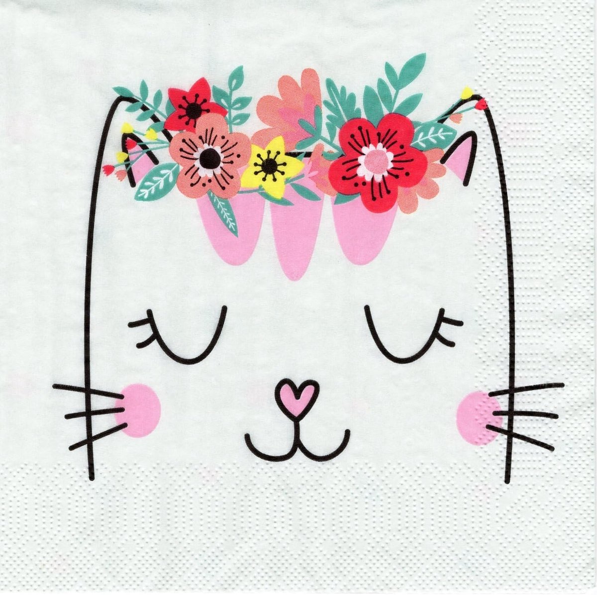 Papieren servetten 33 x 33 cm - Kattenprint - Biologisch afbreekbaar - Perfect voor verjaardagsfeestjes - ShopVlot