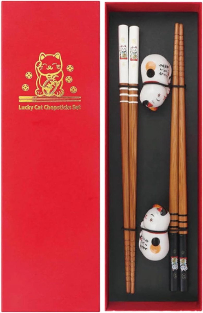Sushi-stokjes 2 paar met standaard - vaatwasmachinebestendig - lichte eetstokjes - herbruikbaar voor beginners - ShopVlot