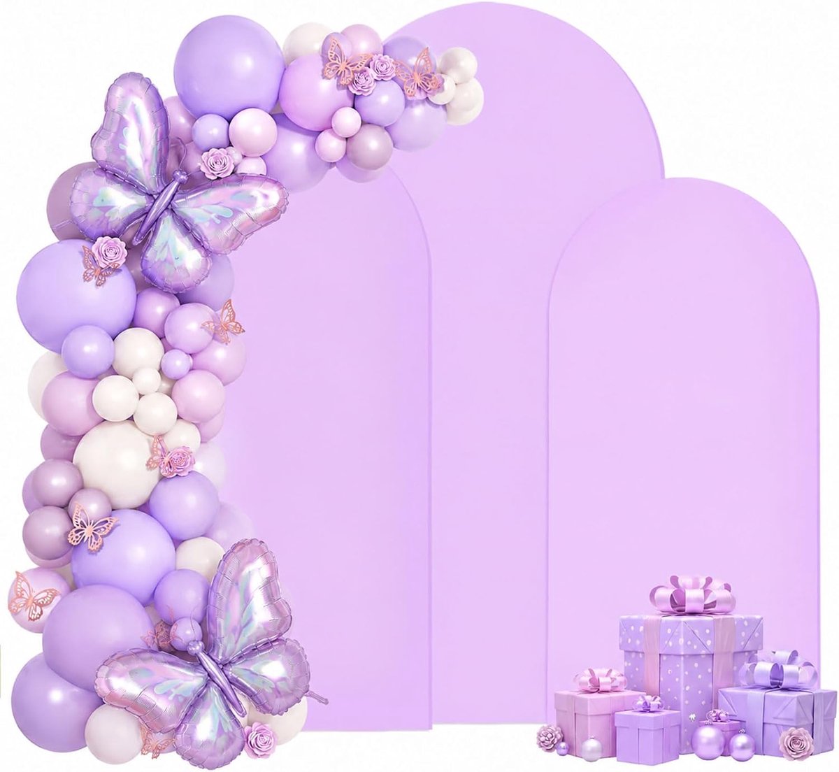 Achtergrond voor boog - dubbelzijdig paars - 3-delige set - perfecte decoratie voor bruiloften - ShopVlot