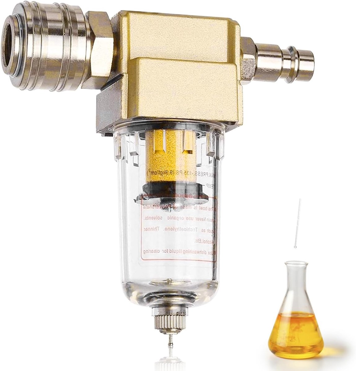 Compressed air onderhoudseenheid 1/4 inch - aluminiumlegering - waterafscheider met snelkoppeling - ShopVlot