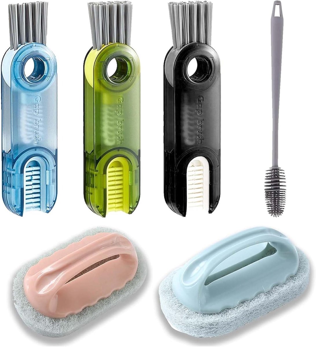 Reinigingsborstelset 6-delig - Premium 3-in-1 ontwerp - Hoogwaardige materialen - ShopVlot