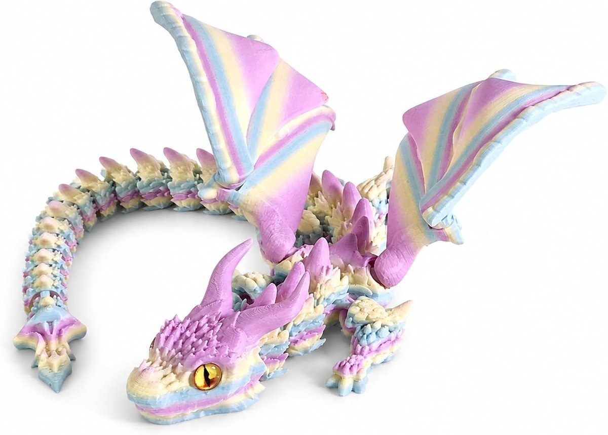 3D-draak met scharnierende vleugels - flexibel lichaam - kleurrijk design - perfecte decoratie voor thuis - ShopVlot