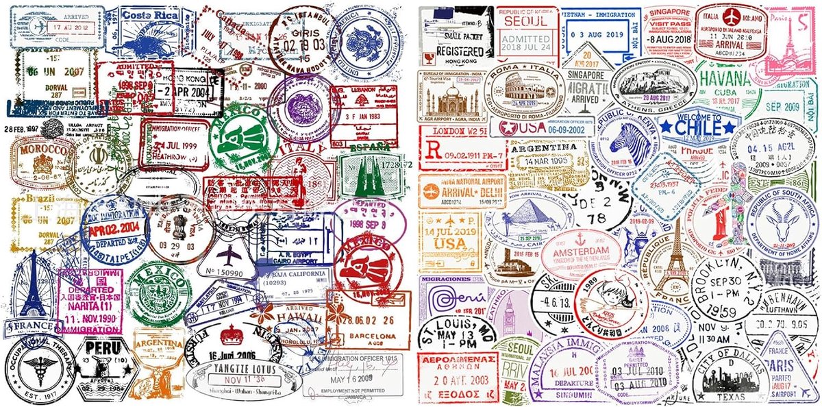 Vintage stickers postzegel - transparant - 100 unieke ontwerpen - perfect voor scrapbooking - ShopVlot