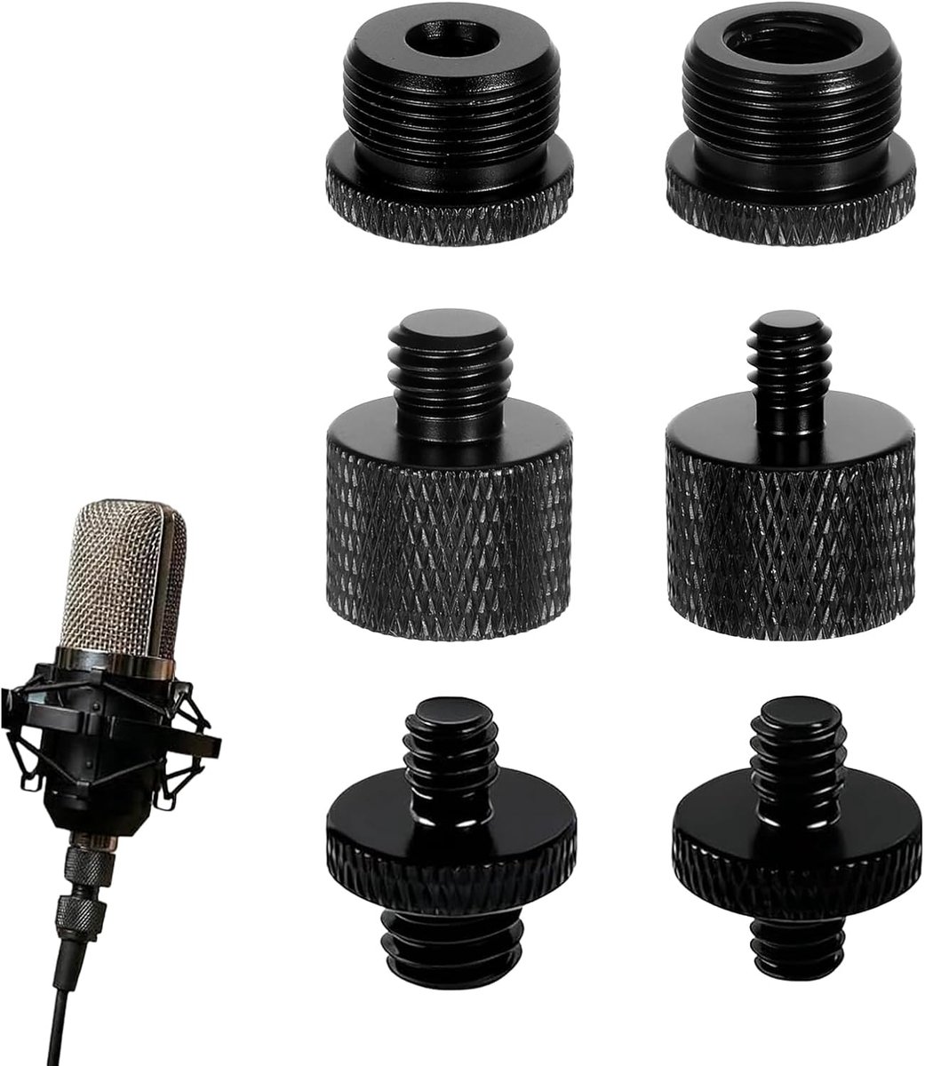 Schroefdraadadapter set 6 stuks - 5/8" naar 3/8" en meer - aluminiumlegering - voor microfoonstandaard en statieven - ShopVlot