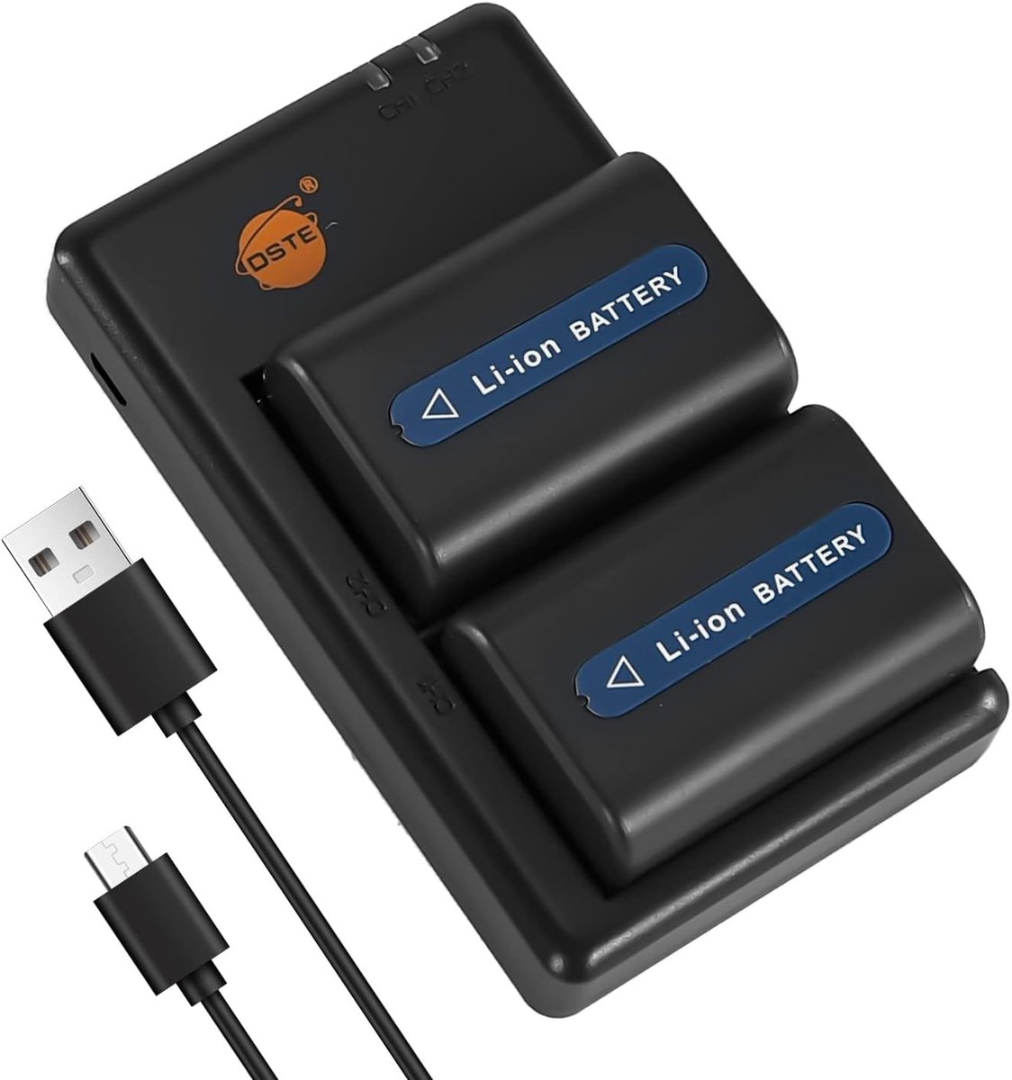 DSTE 2pcs NP-FM50 Battery Charger Kit Compatible with Sony CCD-TR108, CCD-TR208, CCD-TR408, CCD-TR748 - ShopVlot