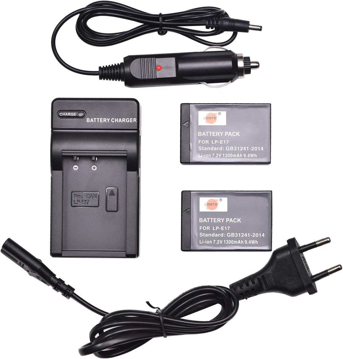 DSTE 2PCS LP-E17 Replacement Battery and DC163E Travel Charger Compatible with Canon EOS M6 Mark II M3 M5 77D 200D - ShopVlot