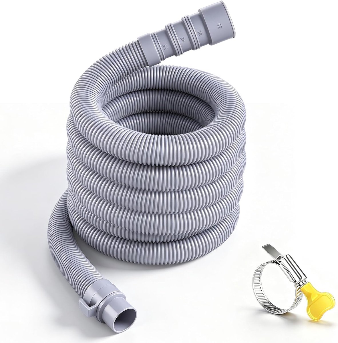 Inklapbare afvoerslang voor caravan, wasmachine met klemklem, geschikt voor 32-42 mm aansluitingen, universeel - ShopVlot