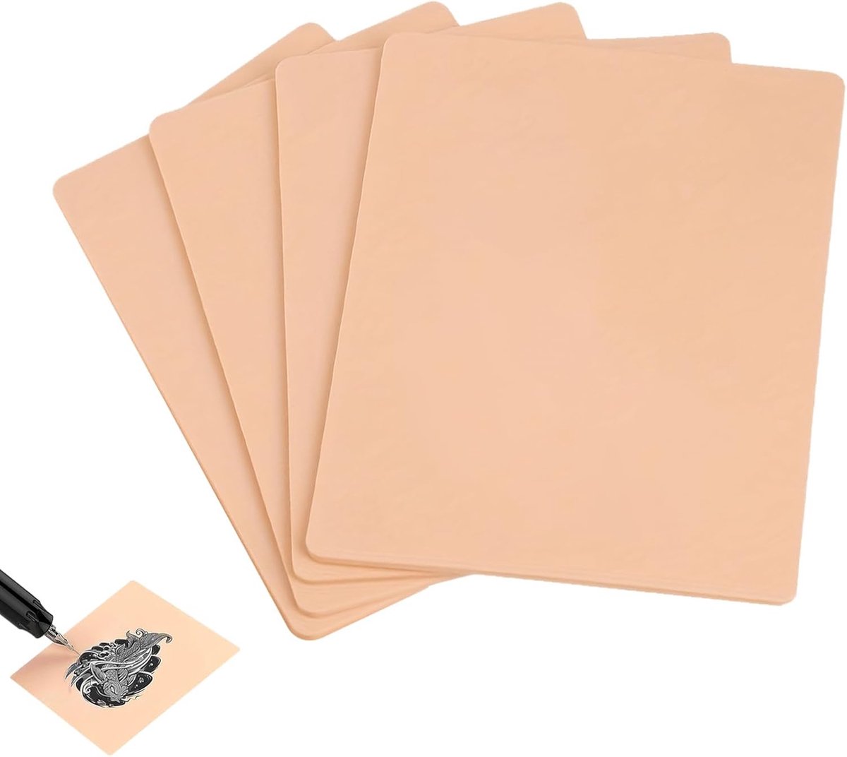 Pack of 4 Faux Fur Tattoos, 3 mm A4 Size Soft Silicone Double-Sided Reusable Silicone Pad for Microblading Tattoos for - ShopVlot