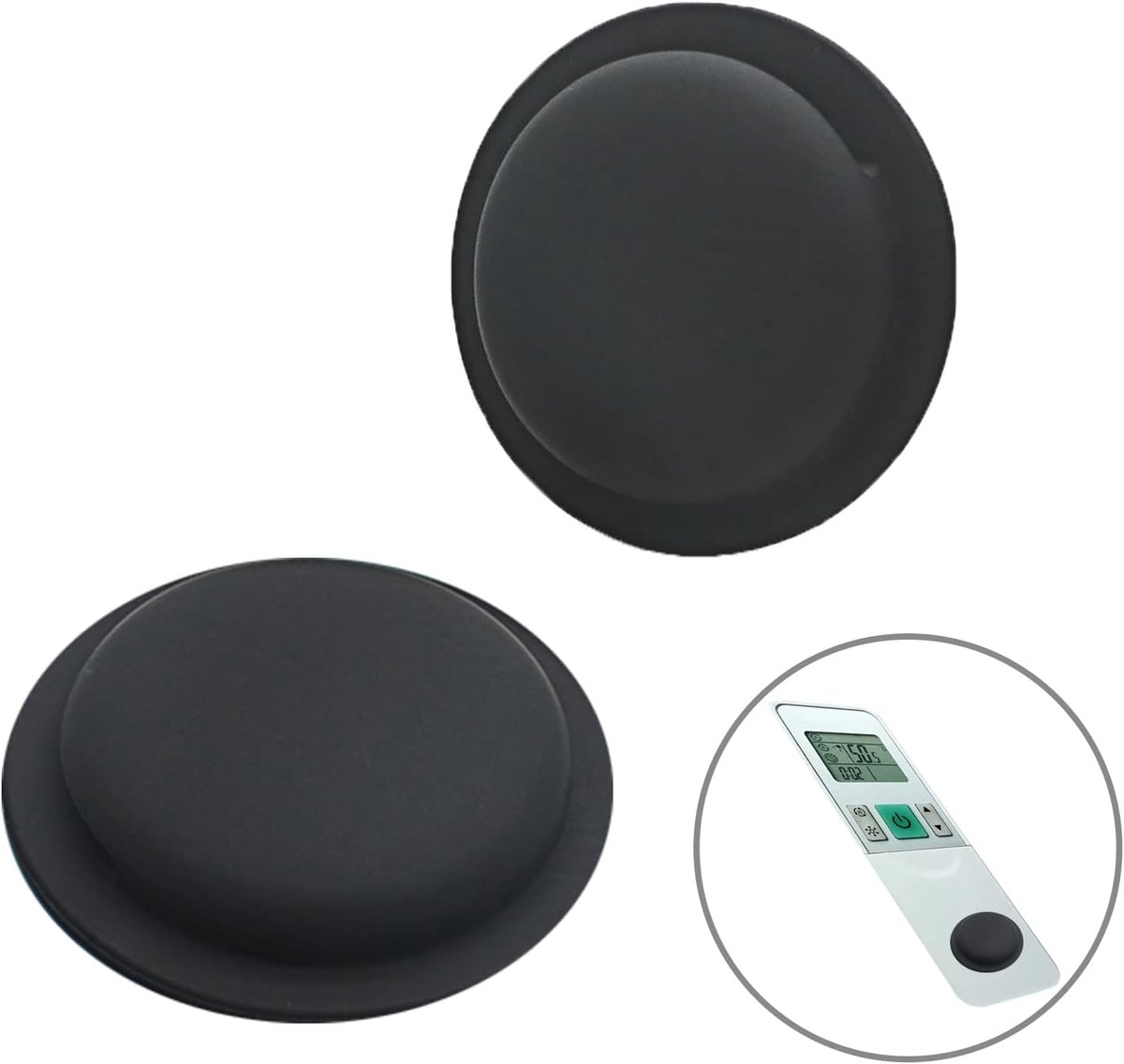 2 Piece Silicone Case Compatible with ,Adhesive Silicone Case Front, Sticks to Remote Controls (2 Black) - ShopVlot