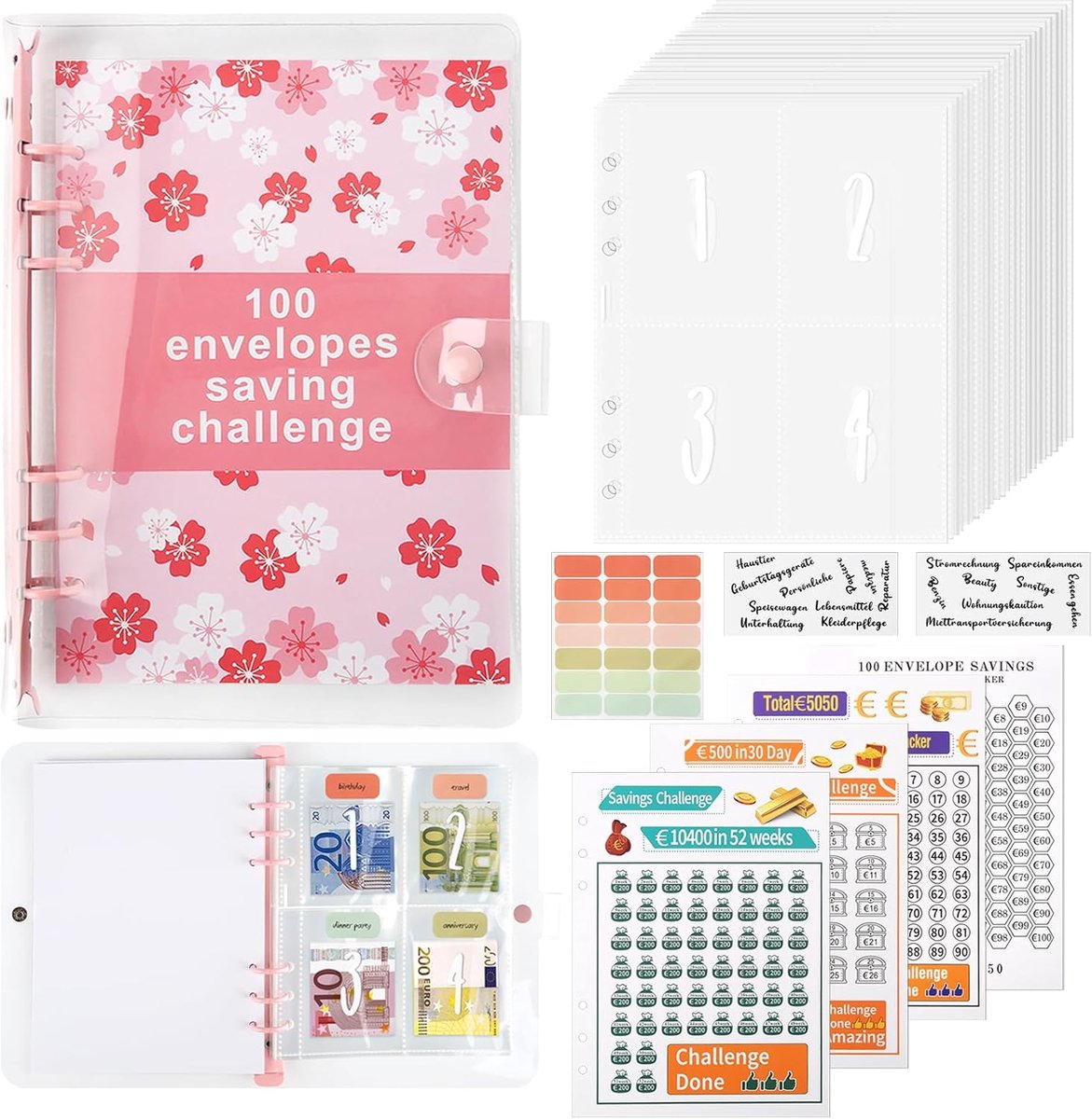 Saving Challenge, A5 Budget Planner, Savings Book, Money Savings Book, Budget Binder with Tracker and Numbered - ShopVlot