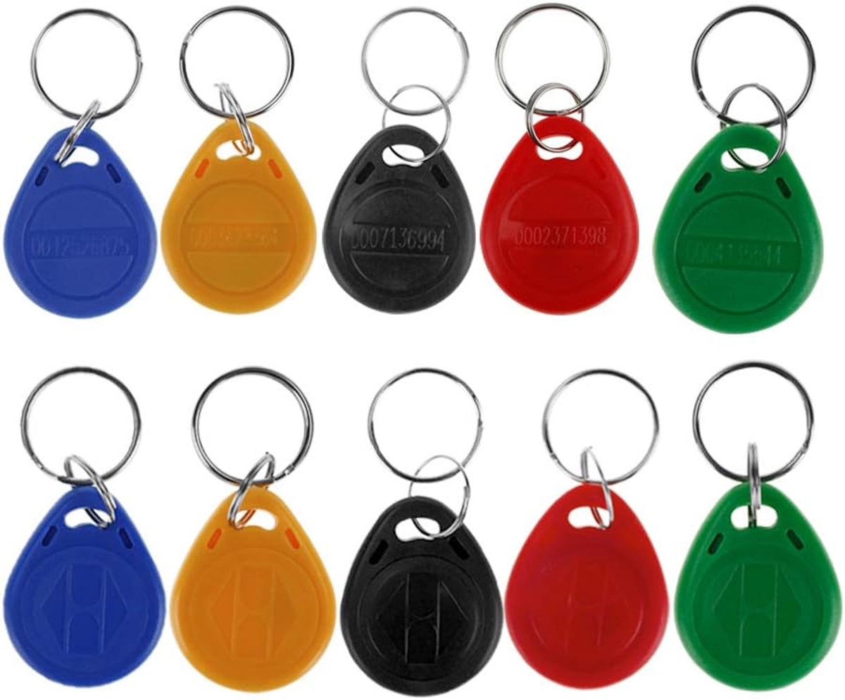 (Pack of 10) 125kHz RFID Access Control Key Cards, Proximity EM4100/TK4100 Keychains For Door Access Control System - ShopVlot