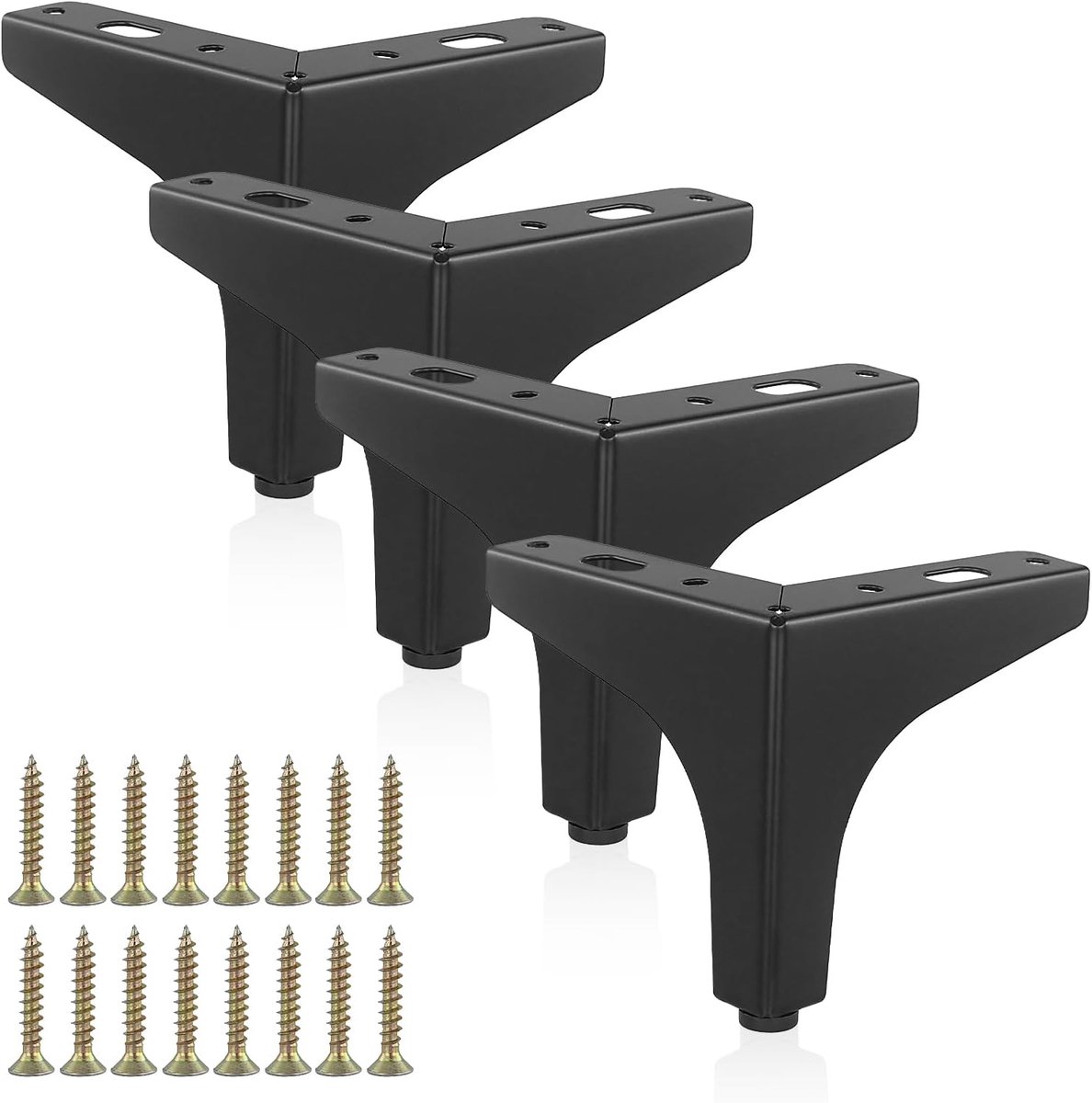 4 Pieces Furniture Legs Black 10 cm Metal Furniture Legs Cabinet Legs with Screws Load 800 kg Furniture Legs for Sofa - ShopVlot