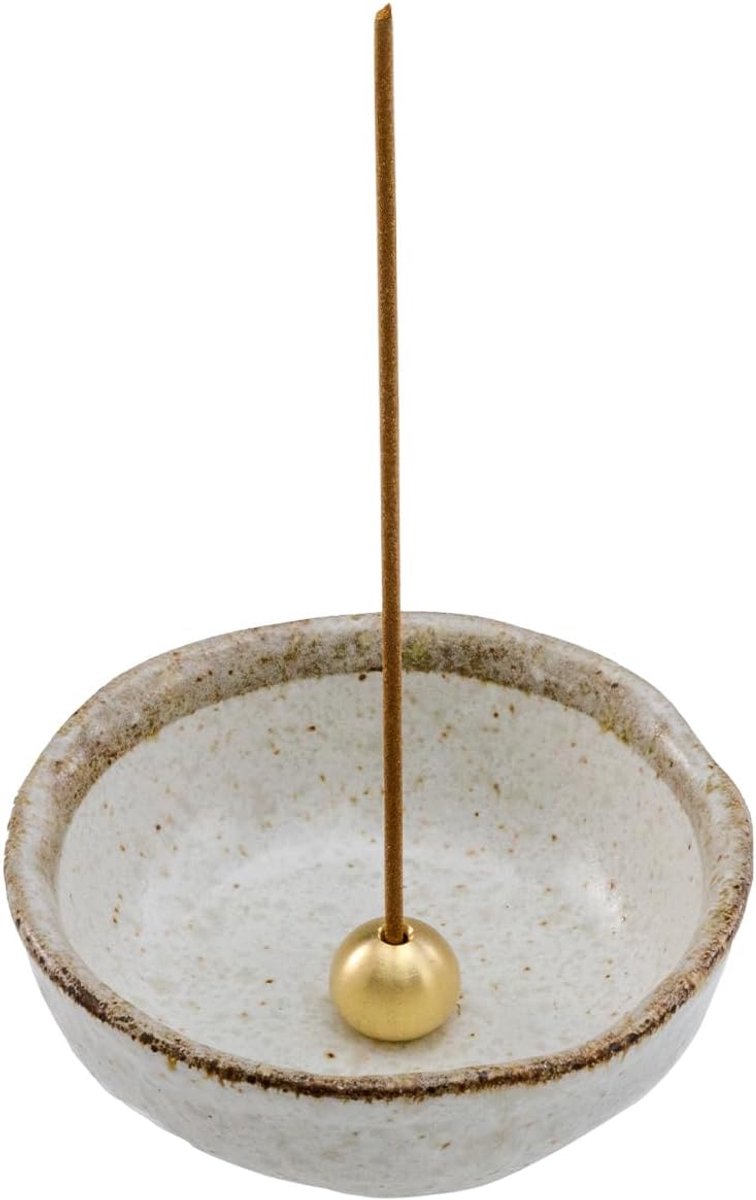 Asayu Japan Small Mini Incense Holder – Mother of Pearl White – For 8.5cm Sticks – Made in Japan – Ceramic Ash Catcher - ShopVlot