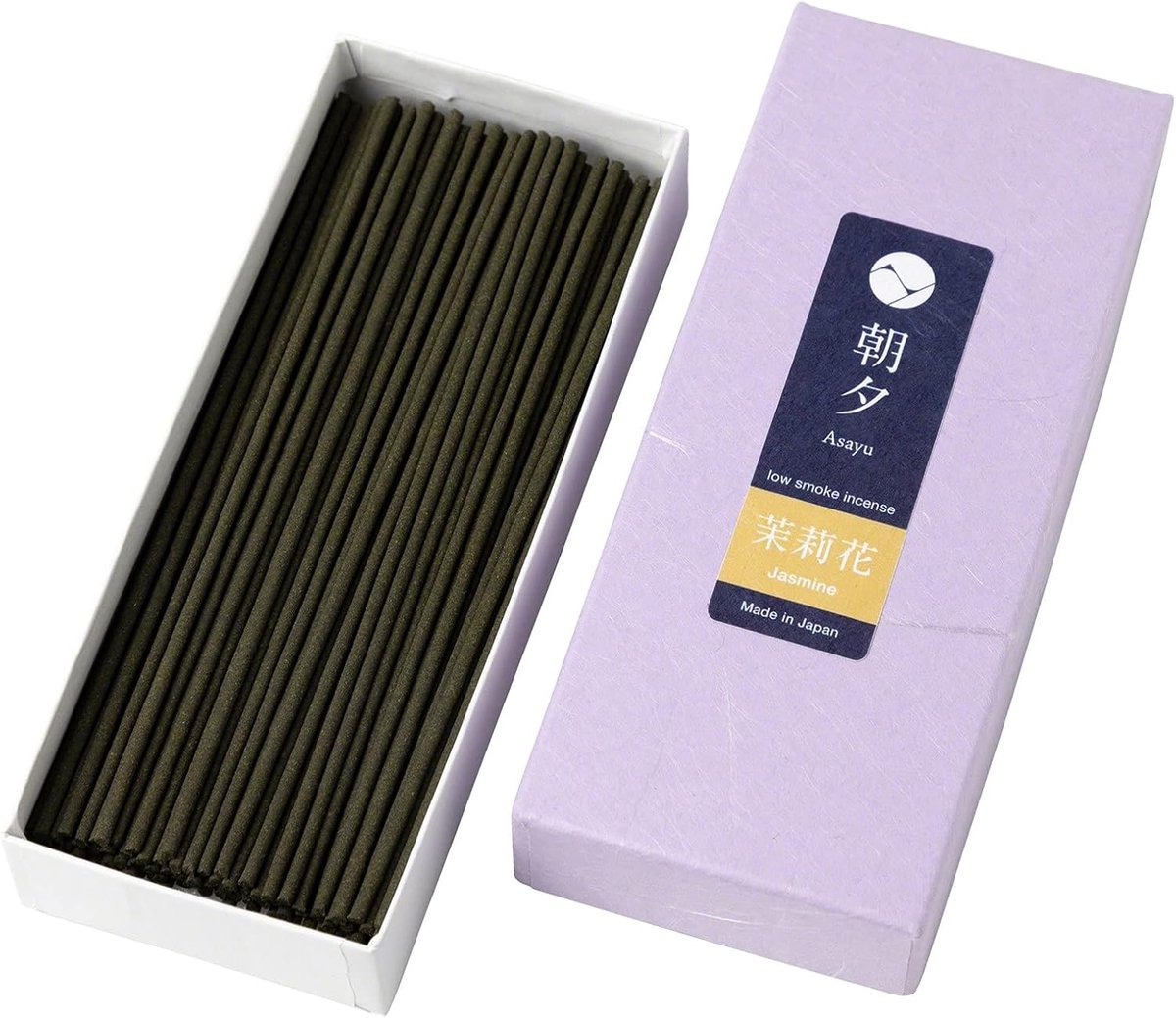 Asayu Japan Premium Incense Sticks with Low Smoke - Jasmine Fragrance, 80 Pieces (40g), Made in Japan - ShopVlot