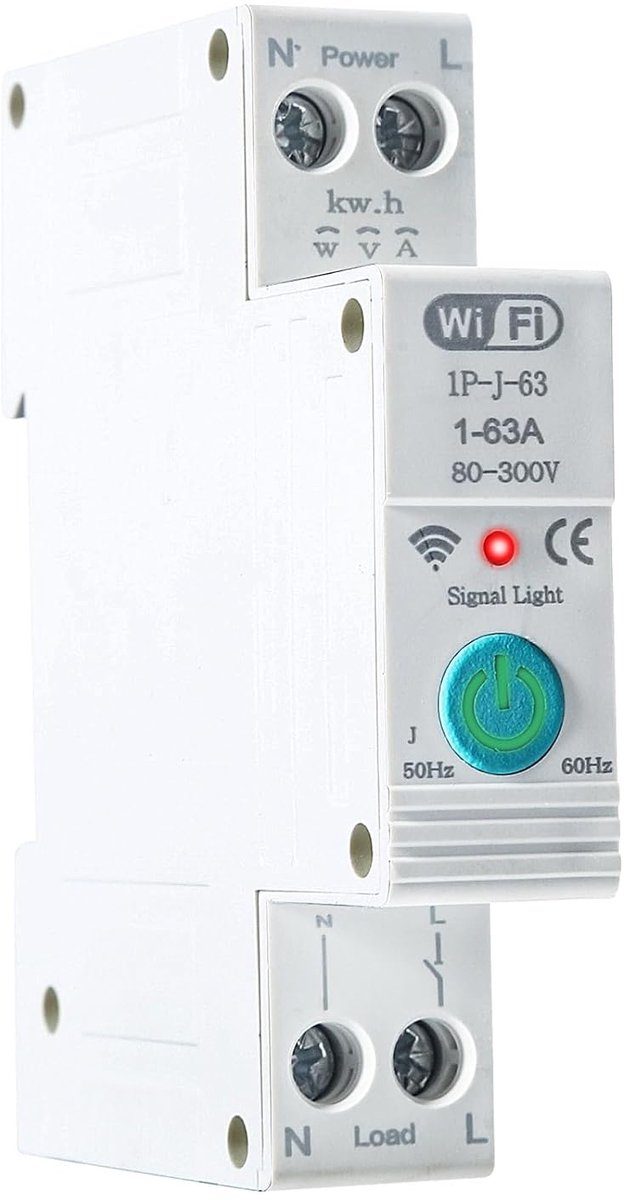 DEWIN Tuya Wifi Smart Circuit Breaker, AC230V 63A Tuya Wifi Smart Circuit Breaker Din Rail Remote Control Switch Home - ShopVlot