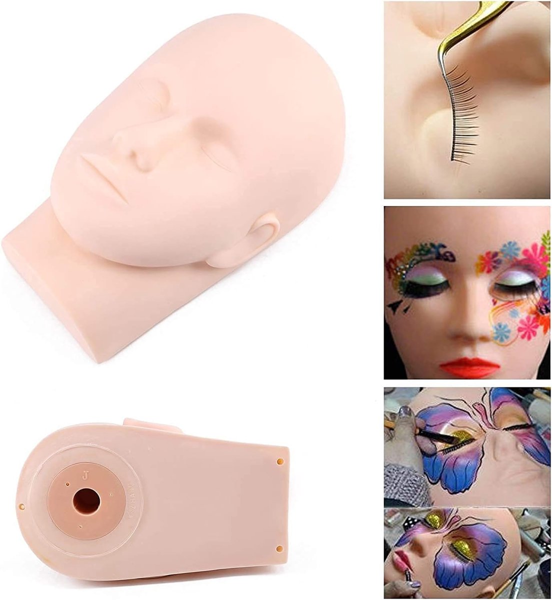 Training Mannequin Make Up Exercise Flat Head Eye False Eyelashes Eye Eyelash Extensions Lip Tattoo Exercise Model - ShopVlot