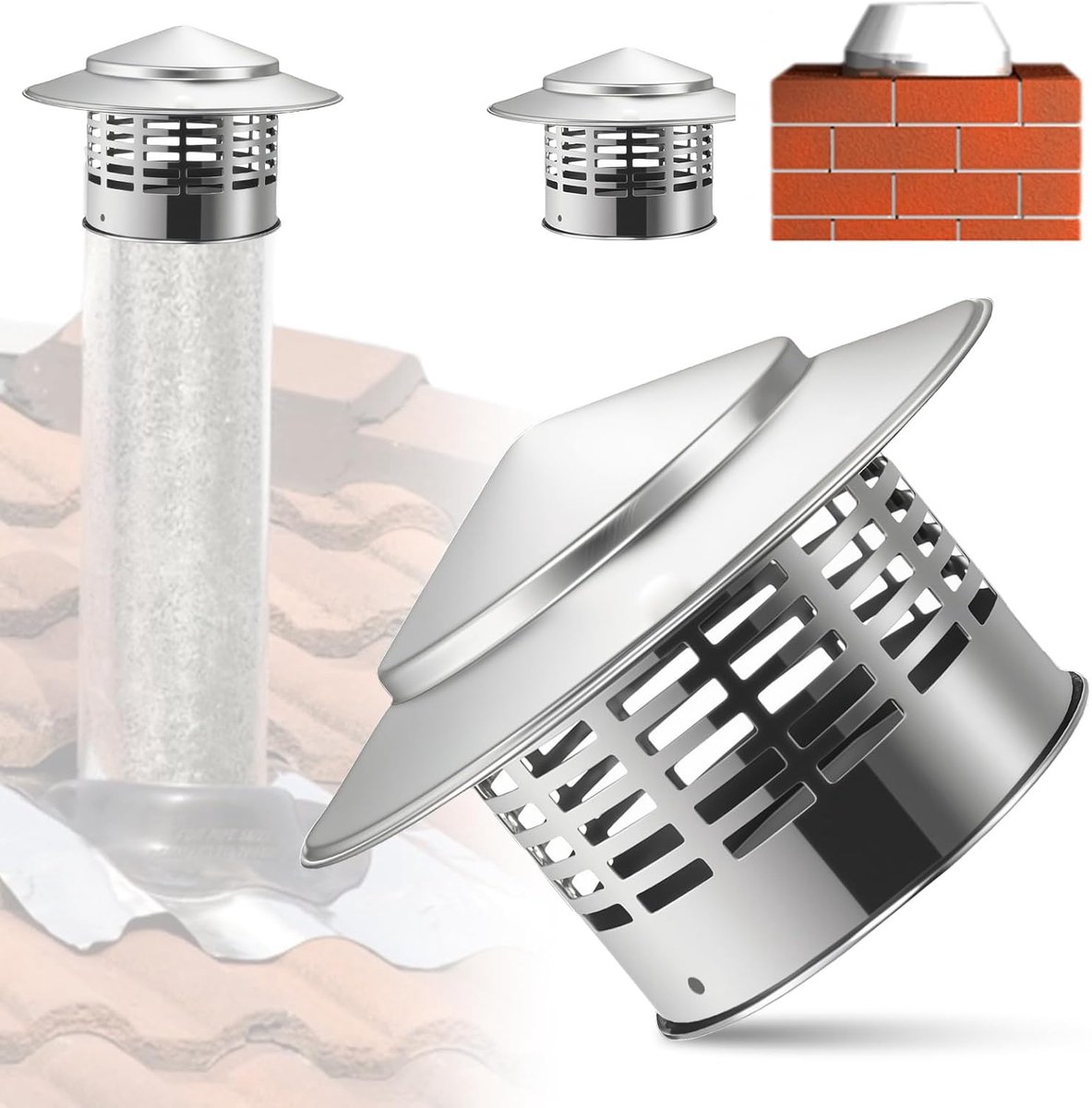 Chimney cap Ø 110 mm - roestvrij staal 304 - weerbestendig - langdurige bescherming voor jouw haard - ShopVlot