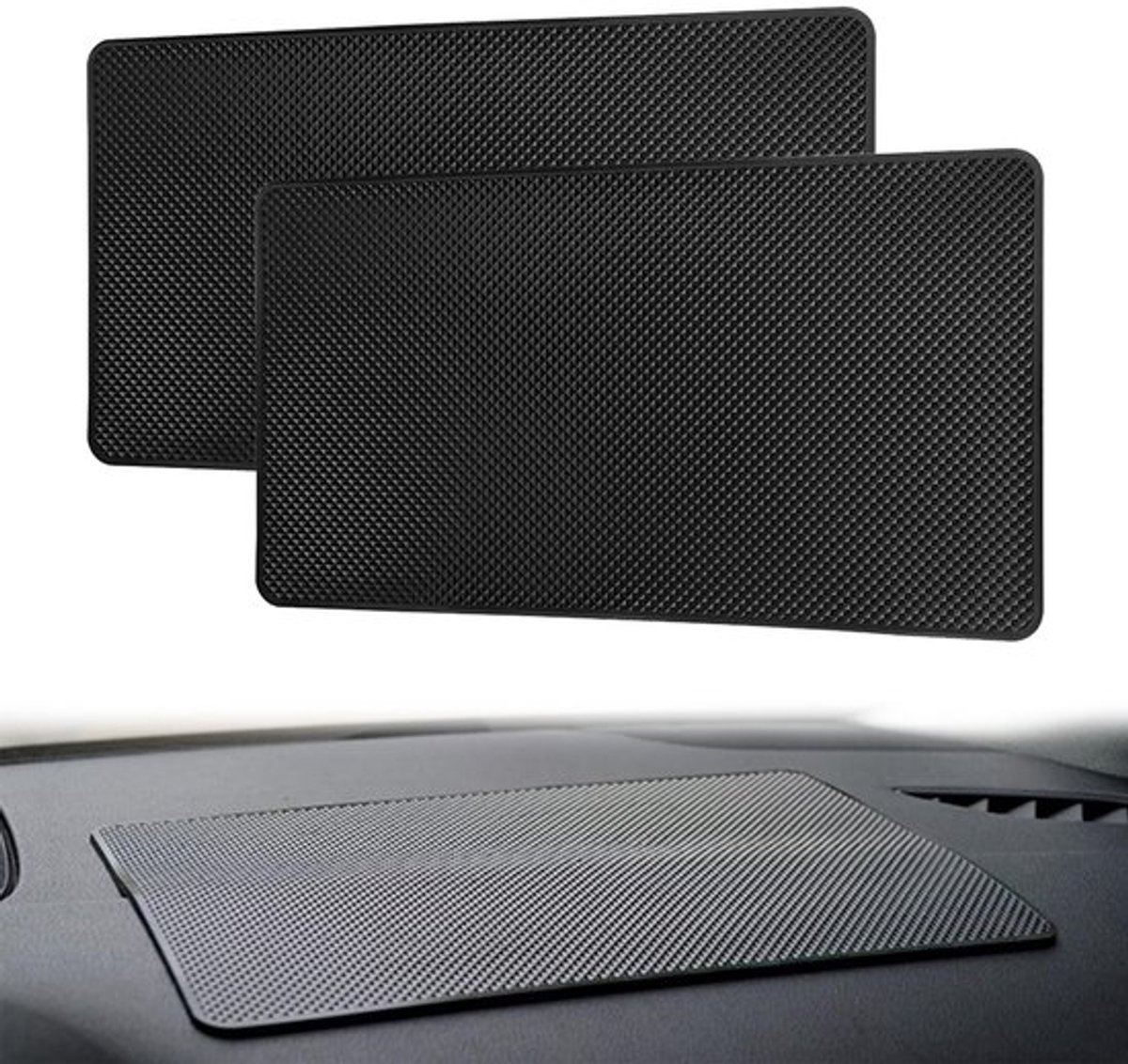 Antislipmat - 2 Stuks - Zelfklevend voor Auto - Dashboardmat - Wasbaar en Herbruikbaar - Zacht en Flexibel - Uitstekende Antislip Effecten