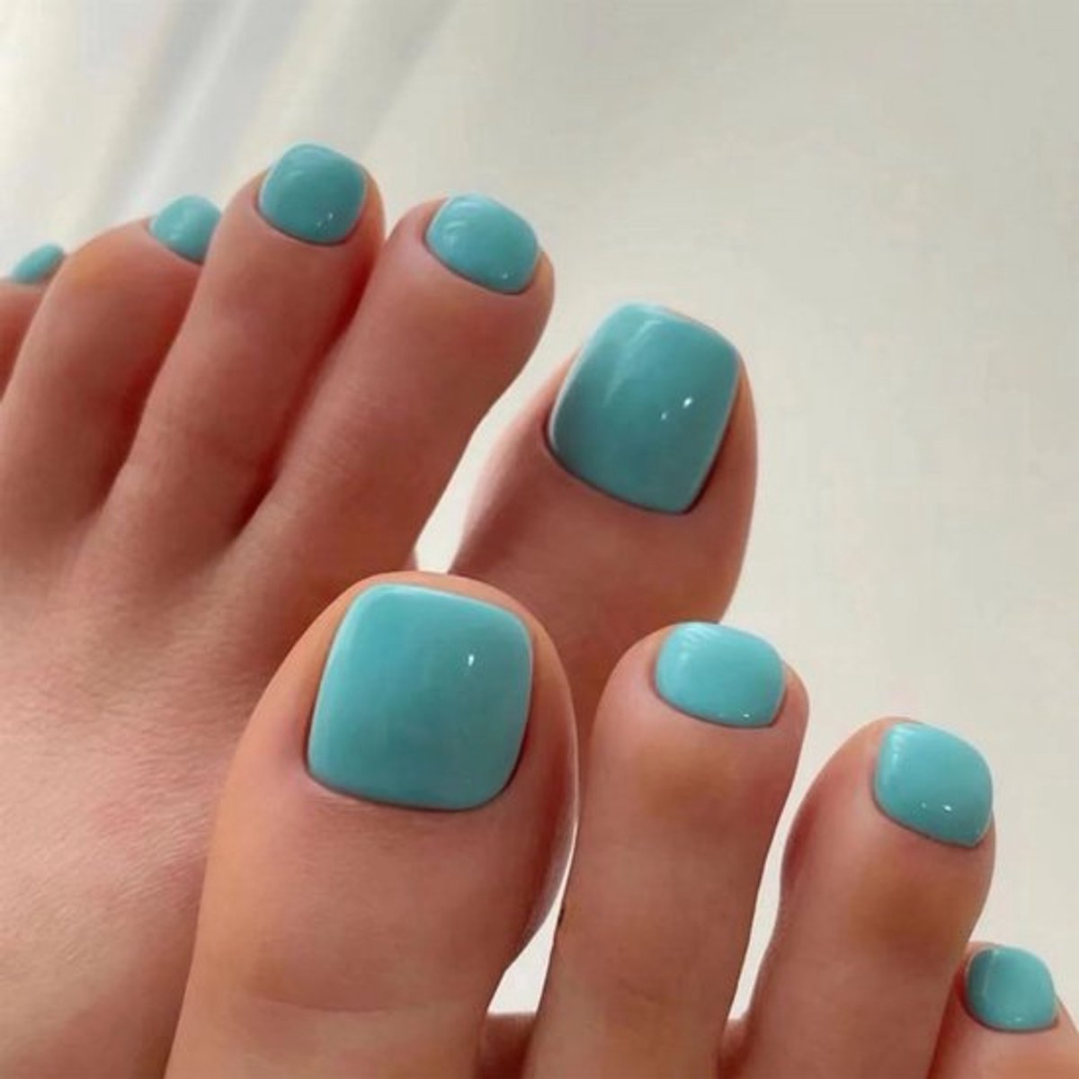 Kunstnagels 24 Stuks - Blauw - Acrylnagels - Volledige Afdekking - Voor Tenen - Glanzend - Meerdere Maten - Teennagels