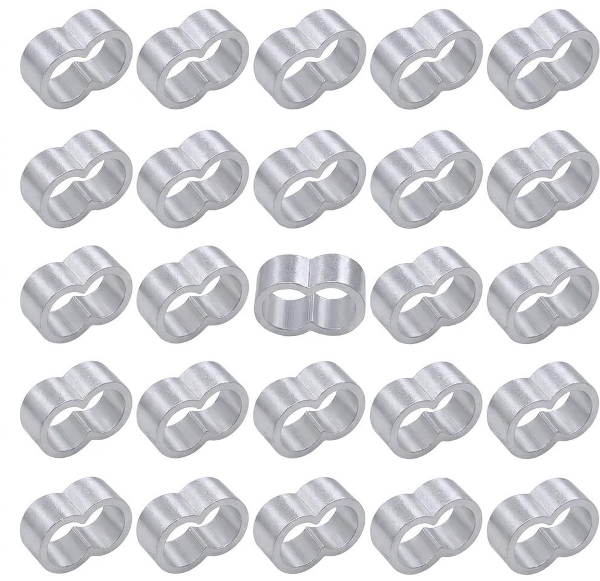 Aluminium huls 8-vorm - 25 stuks - robuuste kabelbinders - veilige bevestiging voor tuin en camping - ShopVlot
